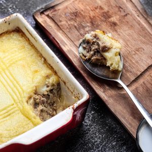 Pastel de papas con mechada de bourguignon